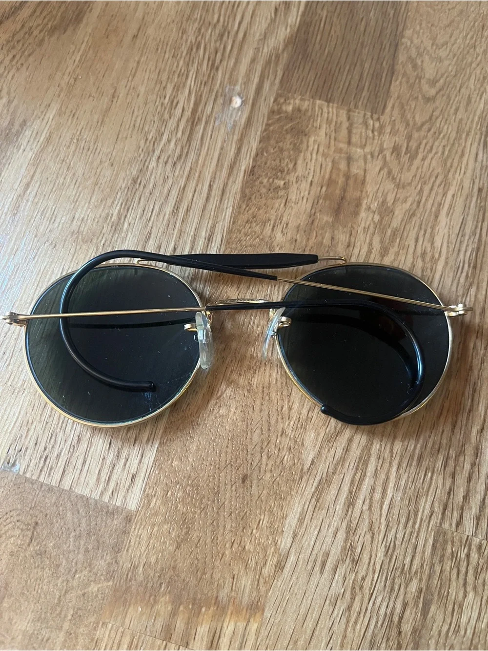 Vintage Ray-Ban Gold Frame Sunglasses with Black Lenses